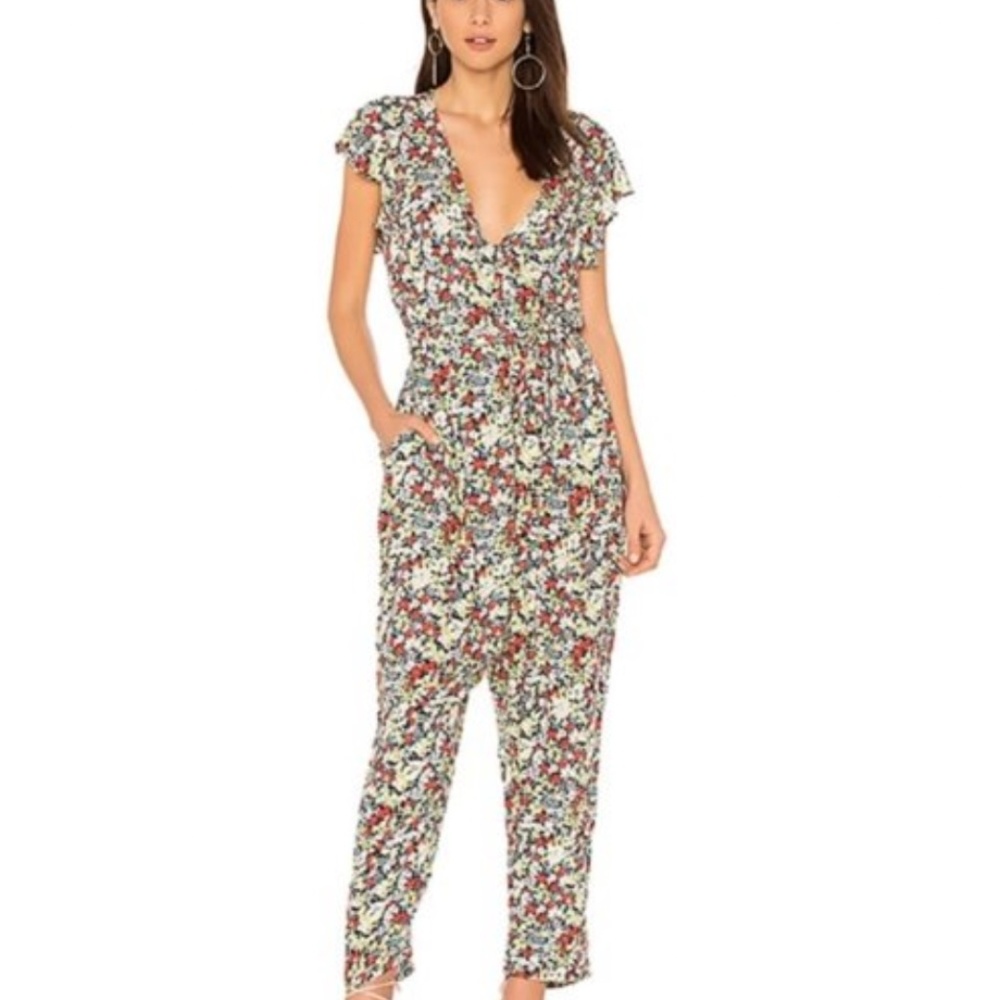 Free people ruffle your feathers jumpsuit